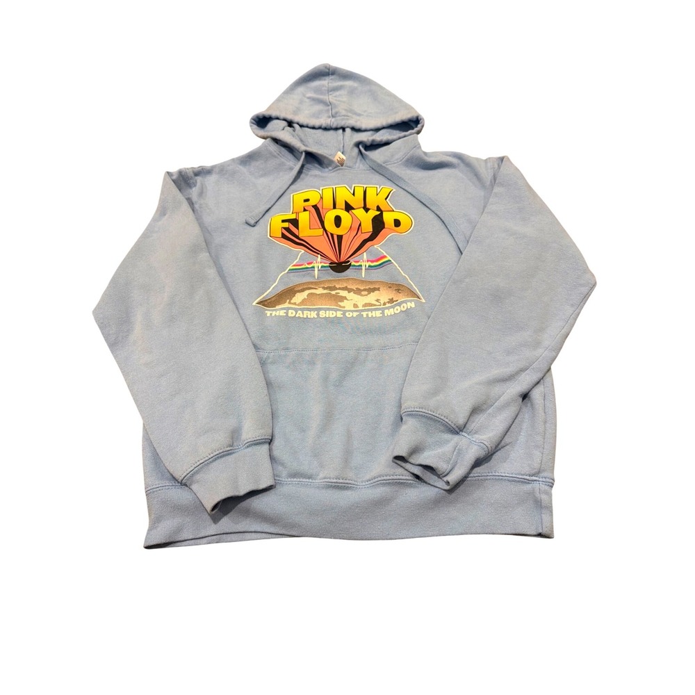 Pink Floyd Dark Side of the Moon Graphic Hoodie Mens Medium Blue Pullover